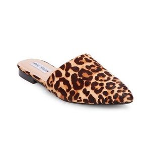 • Steve Madden Calf-Hair Leopard Print Mules •